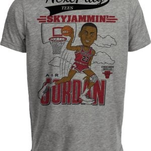 Chicago Bulls Michael Jordan Retro Basketball 1987 Artwork Heather Gray Sublimated T-Shirt