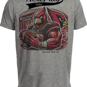 Arizona Cardinals Exclusive Retro Football Fierce Artwork Heather Gray Sublimated T-Shirt