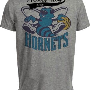 Charlotte Hornets Retro Basketball Pre-Season Promo 1987 Artwork Heather Gray Sublimated T-Shirt