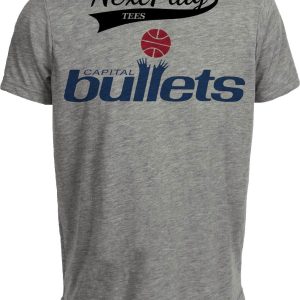 Washington Capital Bullets Wizards Retro Basketball Artwork Heather Gray Sublimated T-Shirt
