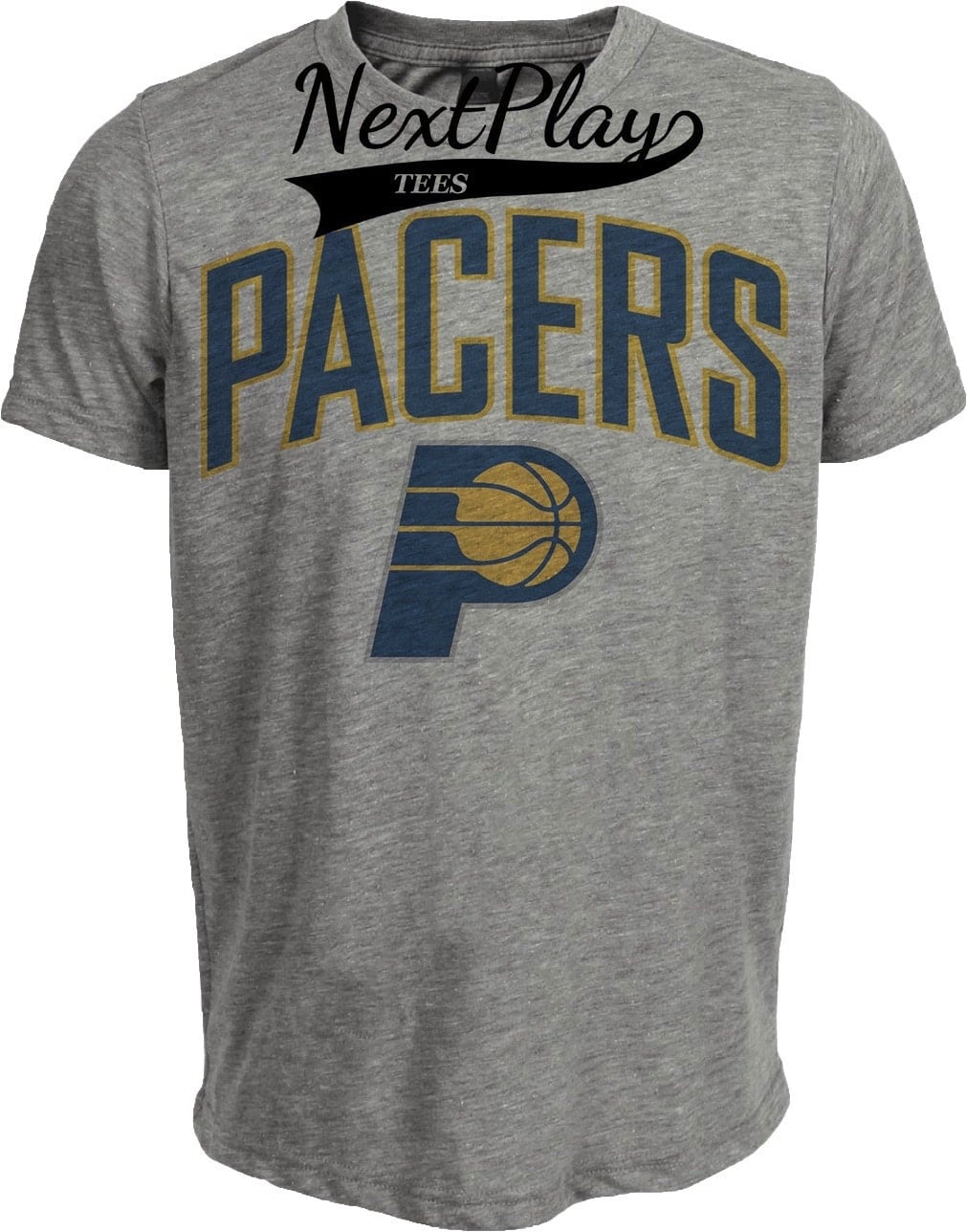 Indiana Pacers Retro Basketball 1992 Artwork Heather Gray Sublimated T-Shirt