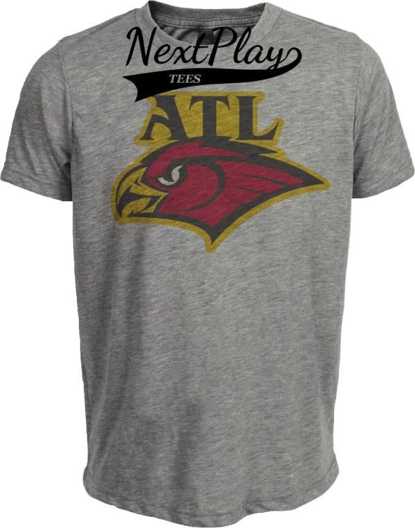 Atlanta Hawks Retro Basketball Mascot 1998 Artwork Heather Gray Sublimated T-Shirt