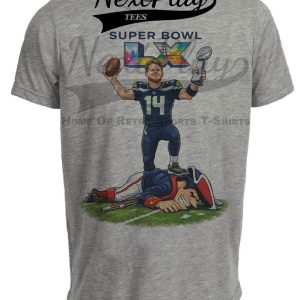 Seattle Seahawks Sam Darnold vs. New England Patriots Super Bowl LX Football Champs Artwork Heather Gray Sublimated T-Shirt