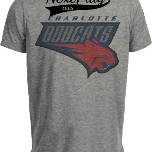 Charlotte Hornets Bobcats Exclusive Retro Basketball 2005 Artwork Heather Gray Sublimated T-Shirt