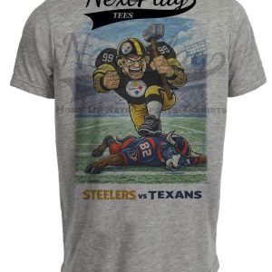 Pittsburgh Steelers vs. Houston Texans Rivals Football Gray Sublimated T-Shirt