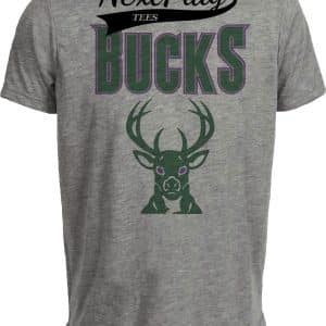 Milwaukee Bucks Retro Basketball 1994 Artwork Heather Gray Sublimated T-Shirt