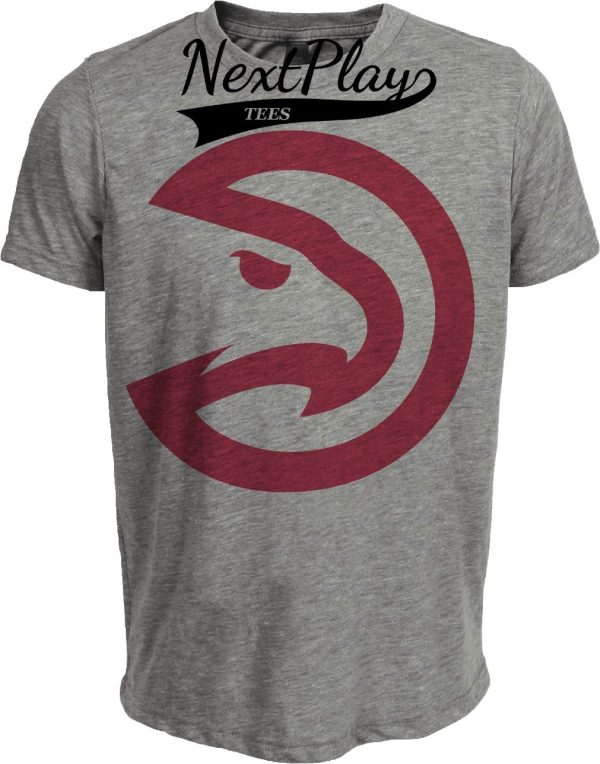 Atlanta Hawks Retro Basketball 1973 Artwork Heather Gray Sublimated T-Shirt