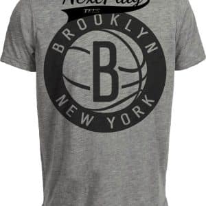 Brooklyn Nets Retro Basketball Circle New York Artwork Heather Gray Sublimated T-Shirt