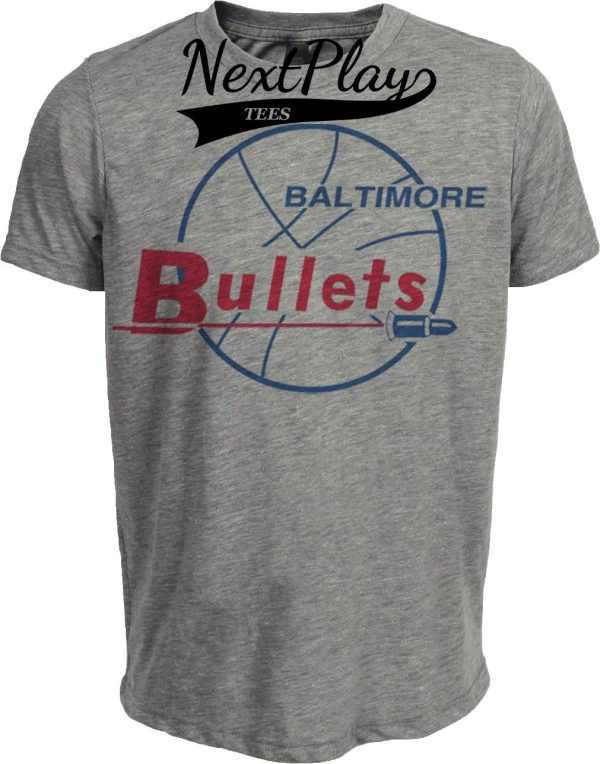 Baltimore Bullets Retro Basketball 1963 Artwork Heather Gray Sublimated T-Shirt