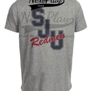 St. John’s Redmen Retro Basketball 1988 Artwork Heather Gray Sublimated T-Shirt