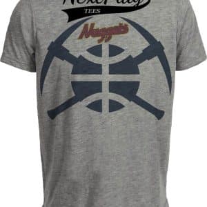 Denver Nuggets Retro Basketball Pick Artwork Heather Gray Sublimated T-Shirt