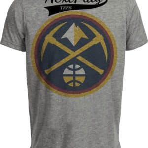Denver Nuggets Retro Basketball Circle Artwork Heather Gray Sublimated T-Shirt