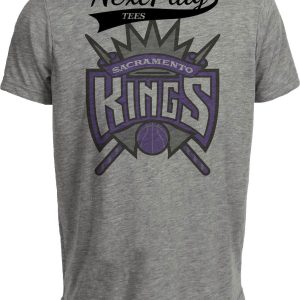Sacramento Kings Retro Basketball 1994 Artwork Heather Gray Sublimated T-Shirt