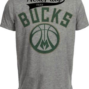 Milwaukee Bucks Retro Basketball Circle Ball Artwork Heather Gray Sublimated T-Shirt