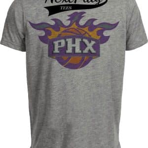 Phoenix Suns Retro Basketball 2000 Artwork Heather Gray Sublimated T-Shirt