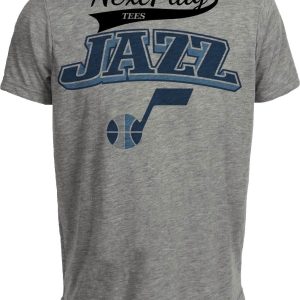 Utah Jazz Retro Basketball 2005 Artwork Heather Gray Sublimated T-Shirt