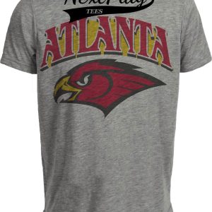 Atlanta Hawks Exclusive Retro Basketball Mascot 1997 Artwork Heather Gray Sublimated T-Shirt