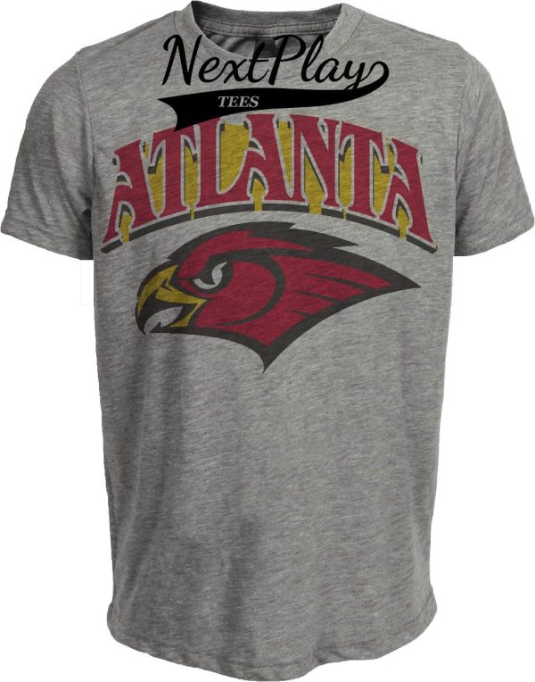 Atlanta Hawks Exclusive Retro Basketball Mascot 1997 Artwork Heather Gray Sublimated T-Shirt