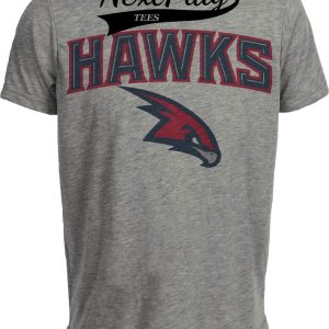 Atlanta Hawks Exclusive Retro Basketball Mascot 2004 Artwork Heather Gray Sublimated T-Shirt