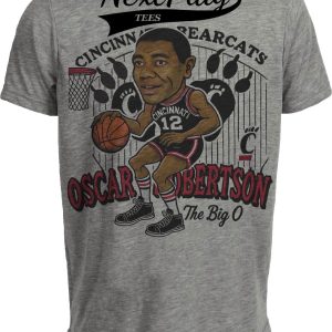 Cincinnati Bearcats Oscar Robertson Exclusive Retro Basketball 1959 Artwork Heather Gray Sublimated T-Shirt