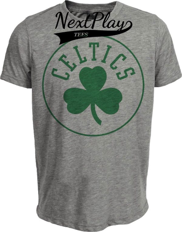 Boston Celtics Retro Basketball 1982 Artwork Heather Gray Sublimated T-Shirt