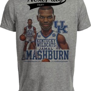 Kentucky Wildcats Jamal Mashburn Exclusive Retro Basketball Artwork Heather Gray Sublimated T-Shirt