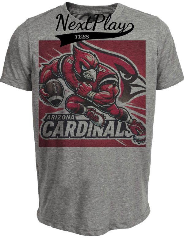 Arizona Cardinals Exclusive Retro Football Artwork Heather Gray Sublimated T-Shirt