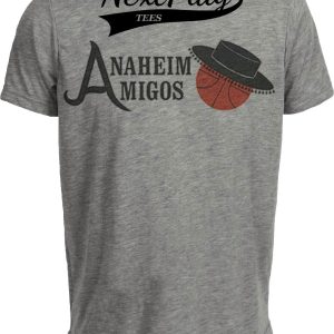 Anaheim Amigos Retro Basketball 1967 Artwork Heather Gray Sublimated T-Shirt