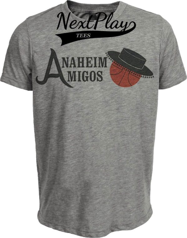 Anaheim Amigos Retro Basketball 1967 Artwork Heather Gray Sublimated T-Shirt