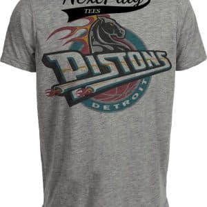 Detroit Pistons Retro Basketball 1996 Artwork Heather Gray Sublimated T-Shirt