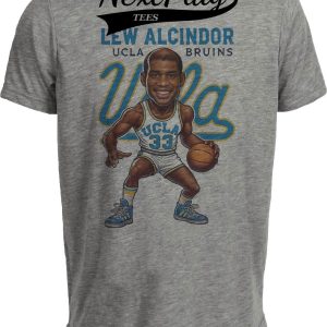 UCLA Bruins Lew Alcindor Exclusive Retro Basketball 1967 Artwork Heather Gray Sublimated T-Shirt