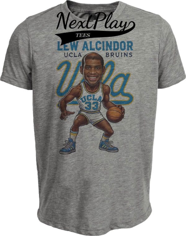 UCLA Bruins Lew Alcindor Exclusive Retro Basketball 1967 Artwork Heather Gray Sublimated T-Shirt