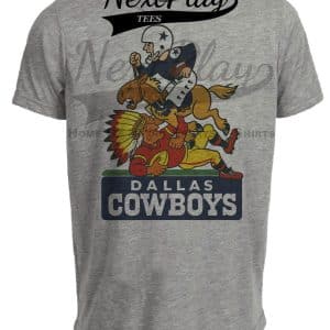 Dallas Cowboys vs. Kansas City Chiefs Thanksgiving Retro Rivalries Football Artwork Heather Gray Sublimated T-Shirt