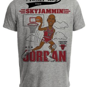 Chicago Bulls Michael Jordan Retro Basketball 1987 Artwork Heather Gray Sublimated T-Shirt