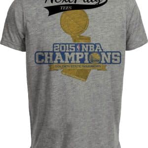 Golden State Warriors Retro Basketball Champs 2015 Artwork Heather Gray Sublimated T-Shirt