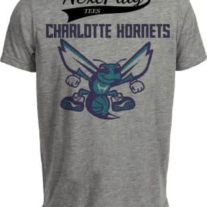 Charlotte Hornets Exclusive Retro Basketball Mascot 1997 Artwork Heather Gray Sublimated T-Shirt