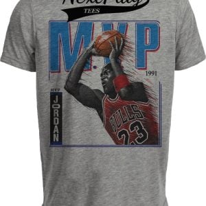 Chicago Bulls Michael Jordan MVP Retro Basketball 1991 Artwork Gray Sublimated T-Shirt