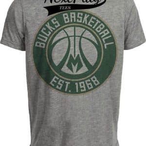 Milwaukee Bucks Retro Basketball Established 1968 Artwork Heather Gray Sublimated T-Shirt