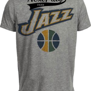 Utah Jazz Retro Basketball 1997 Artwork Heather Gray Sublimated T-Shirt