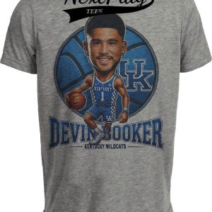 Kentucky Wildcats Devin Booker Exclusive Retro Basketball Artwork Heather Gray Sublimated T-Shirt