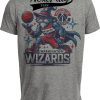Washington Wizards Exclusive Retro Basketball Mascot Artwork Heather Gray Sublimated T-Shirt