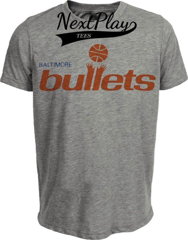 Baltimore Bullets Retro Basketball 1968 Artwork Heather Gray Sublimated T-Shirt
