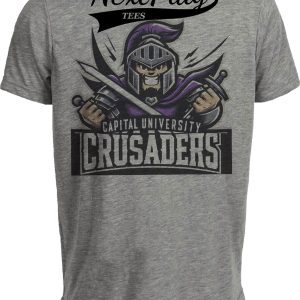 Capital Crusaders Exclusive Retro Cappy Artwork Heather Gray Sublimated T-Shirt