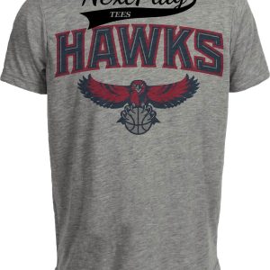 Atlanta Hawks Retro Basketball 2003 Artwork Heather Gray Sublimated T-Shirt