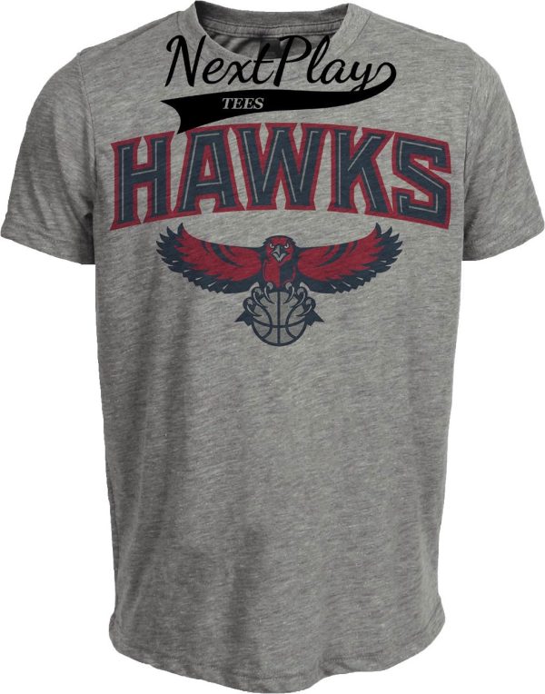 Atlanta Hawks Retro Basketball 2003 Artwork Heather Gray Sublimated T-Shirt