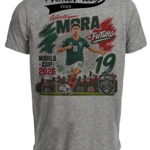 Mexico Gilberto Mora World Cup Soccer Caricature Gray Sublimated T-Shirt