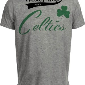 Boston Celtics Retro Basketball 1948 Artwork Heather Gray Sublimated T-Shirt