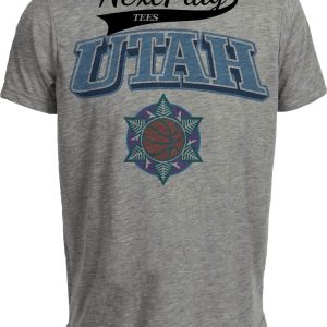 Utah Jazz Retro Basketball Snowflake Artwork Heather Gray Sublimated T-Shirt