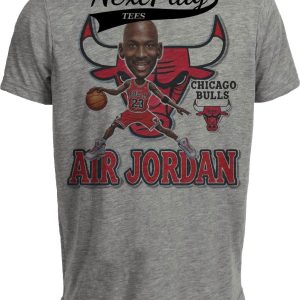 Chicago Bulls Michael Jordan Exclusive Retro Basketball 1987 Artwork Heather Gray Sublimated T-Shirt