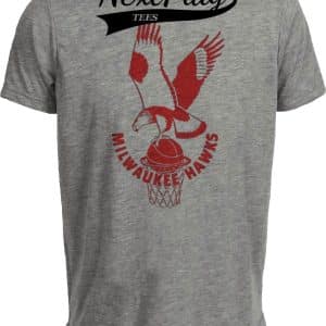 Milwaukee Hawks Retro Basketball 1951 Artwork Heather Gray Sublimated T-Shirt